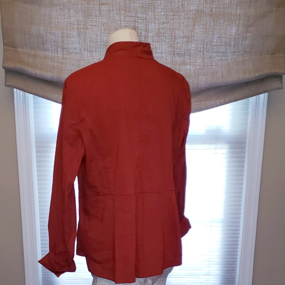 Eileen Fisher V neck zip up jacket - Picture 6 of 8